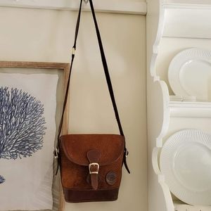 Crossbody suede/leather bag brown